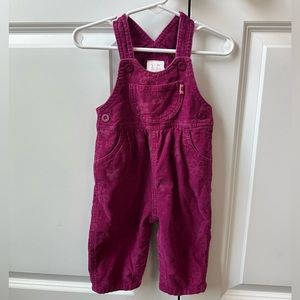 Vintage Carters Magenta ‘La Fleur’ Corduroy Overalls (Size 9-12 Months)